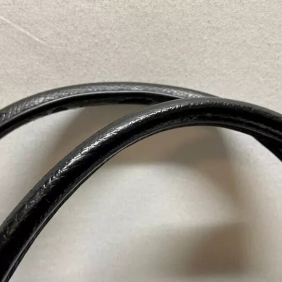 Coach Cora F36703 Patent Crossgrain Leather Black Gold Convertible Shoulder Bag - Picture 7 of 16